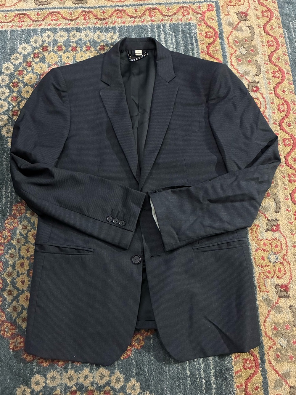 Burberry Navy Single-Breasted Men's Suit Blazer